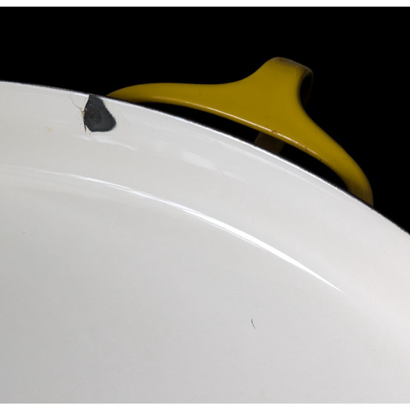 Vtg Dansk Designs Kobenstyle Yellow Enamel Steel Paella Round Pan 13" 1960s - Picture 11 of 16